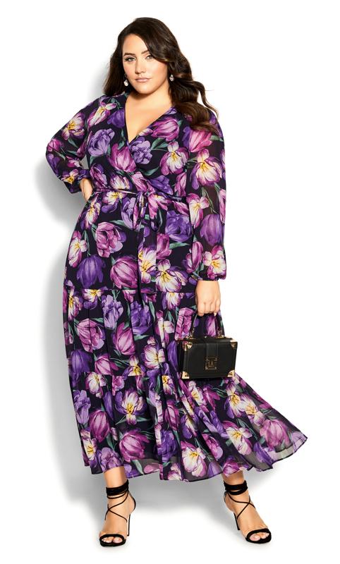 Plus Size  City Chic Purple Isobel Maxi Dress