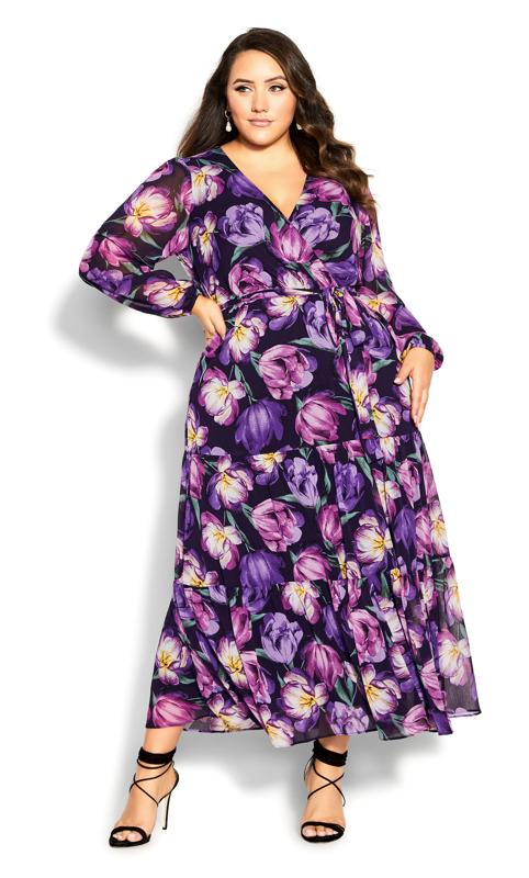 Isobel Petunia Purple Floral Maxi Dress 4
