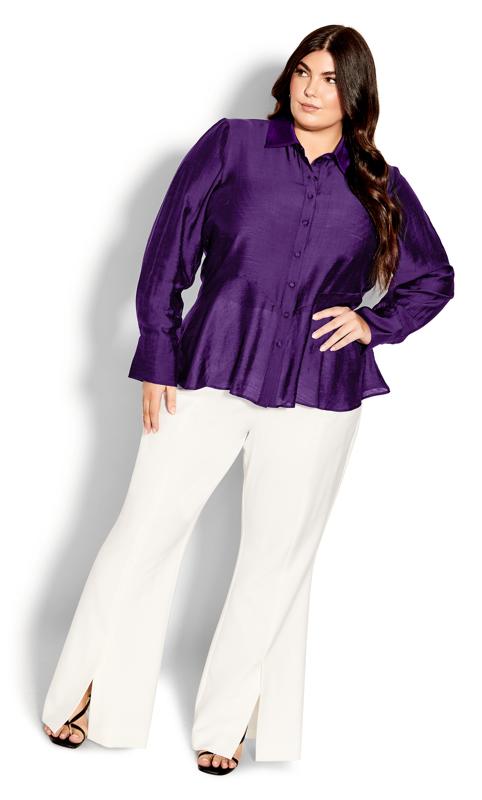 Plus Size  City Chic Purple Quinn Shirt