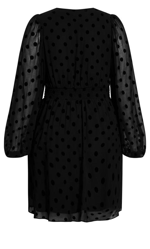 Evans Black Polka Dot Print Mesh Wrap Dress 5