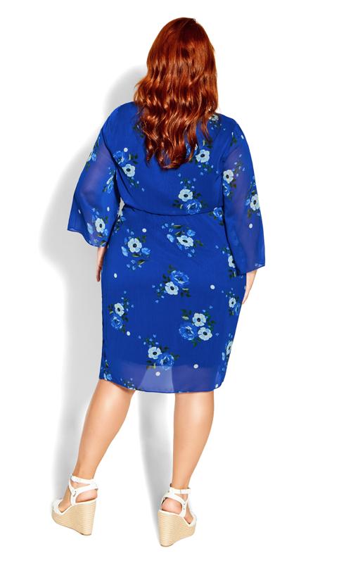 Evans Blue Floral Print Wrap Dress 3