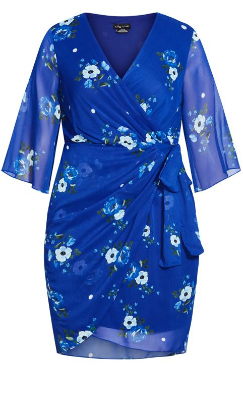 Evans Blue Floral Print Wrap Dress 4