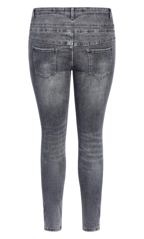 Evans Grey Corset Waist Skinny Jeans 6