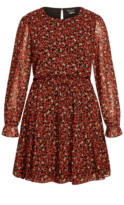 Evans Red Berry Print Mini Dress 4
