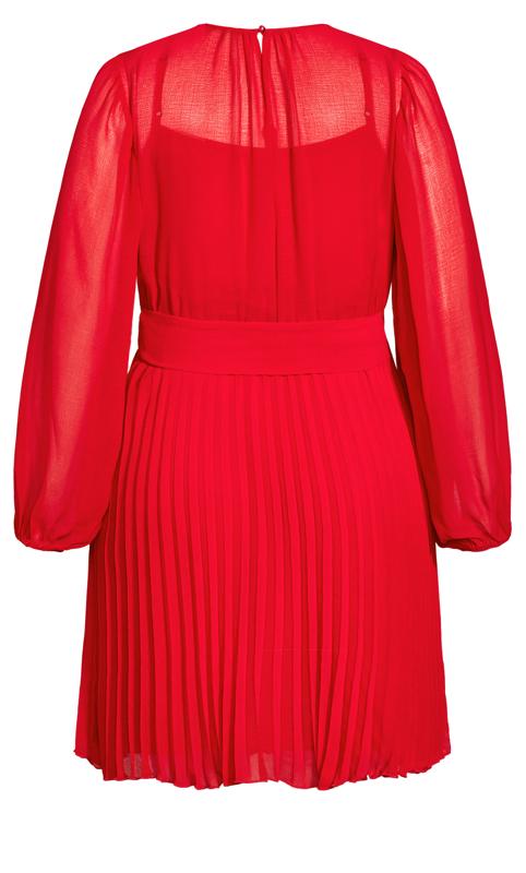 Evans Red Pleat Detail Dress 5