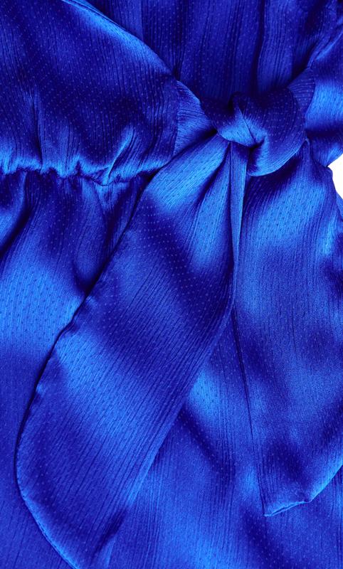 Evans Blue Satin Wrap Mini Dress 5