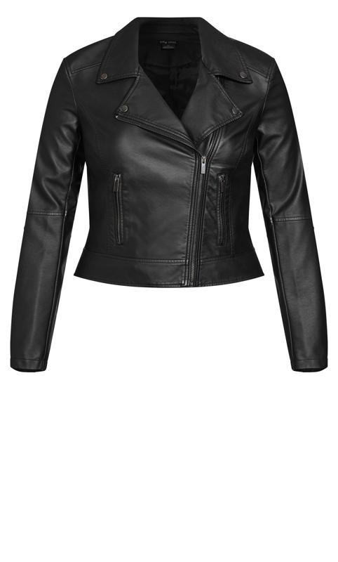 Evans Black Cropped Faux Leather Jacket 6