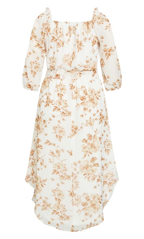 Evans White Floral Puff Sleeve Midi Dress 5