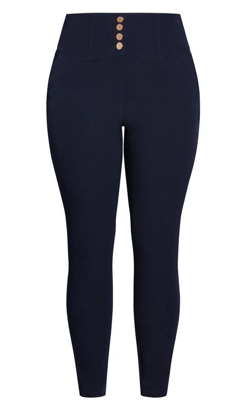 Evans Navy Blue Tailored Trousers 5
