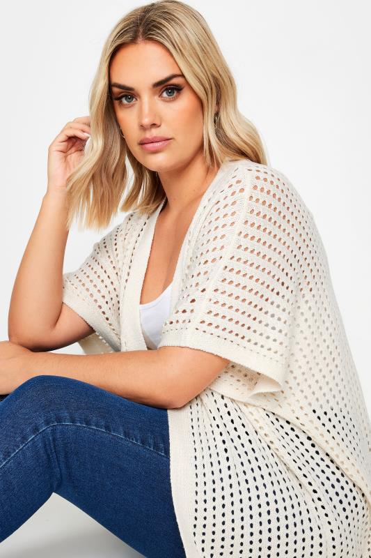 YOURS Plus Size White Crochet Cardigan | Yours Clothing 4