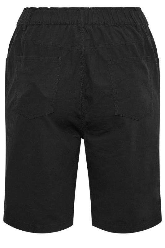 YOURS Plus Size Black Cool Cotton Shorts | Yours Clothing 6