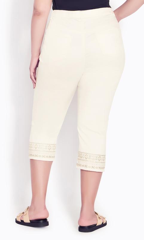 Evans Cream Cropped Jeans 4