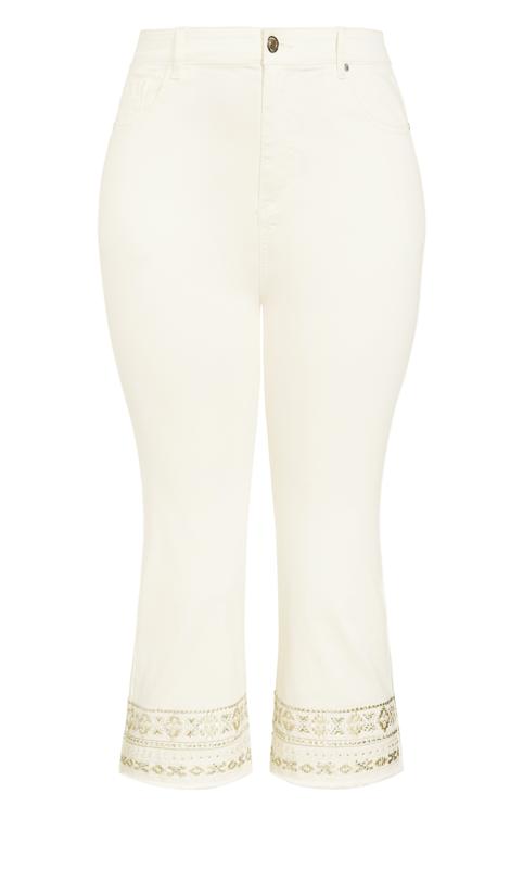Evans Cream Cropped Jeans 6
