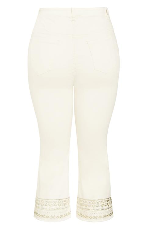 Evans Cream Cropped Jeans 7