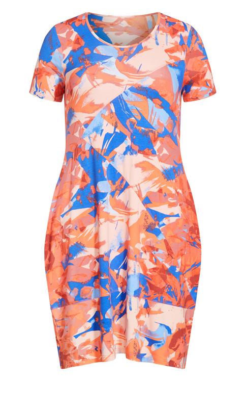 Evans Orange Abstract Print Day Dress 5