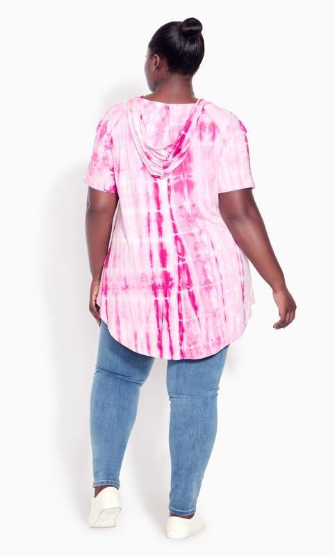 Hoodie Tie Dye Shocking Pink Tunic 4