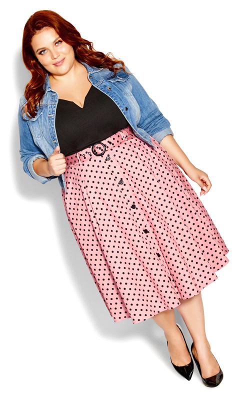 Plus Size  Evans Pink Annabella Skirt