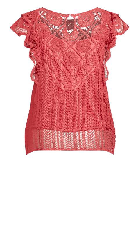 Evans Pink Samara Crochet Top 8