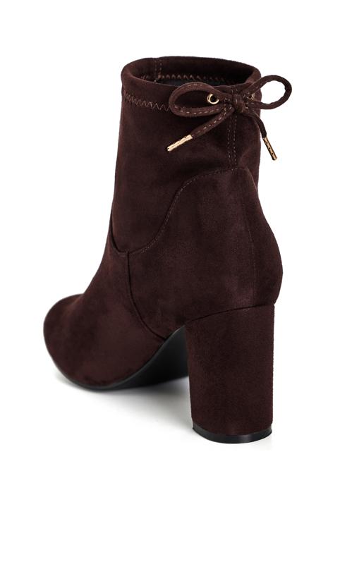 Evans WIDE FIT Brown Faux Suede Heeled Ankle Boot 7