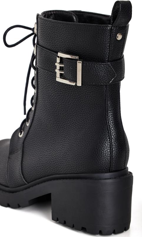 Evans Black WIDE FIT Valencia Ankle Boot 7