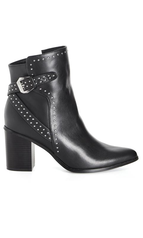 Evans Black WIDE FIT Orly Ankle Boot 3
