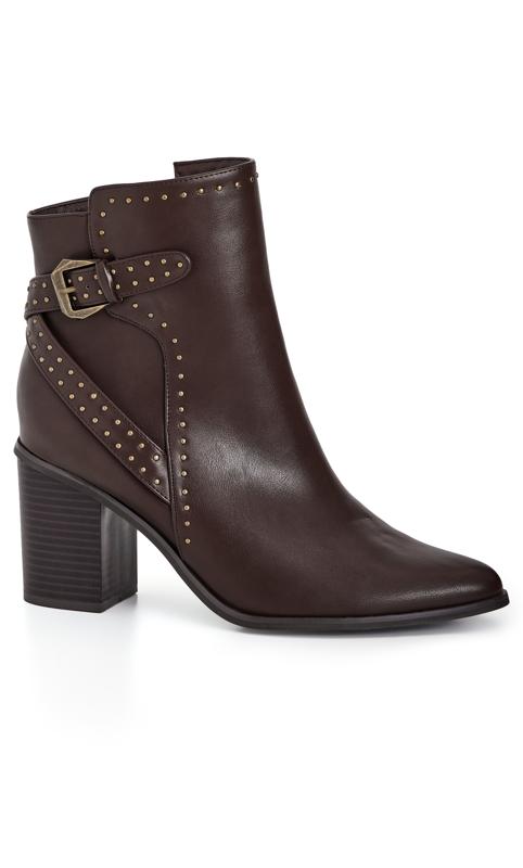 Plus Size  City Chic Brown WIDE FIT Orly Ankle Boot