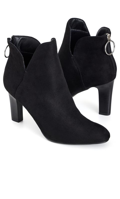 Evans Black WIDE FIT Miami Ankle Boot 6