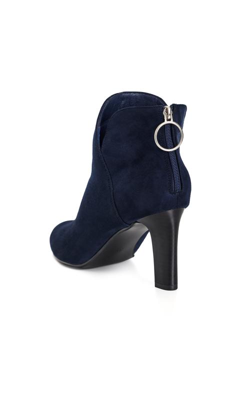 Evans Navy WIDE FIT Suede Effect Heeled Ankle Boot 7