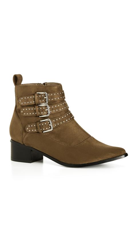  Grande Taille City Chic Brown Faux Suede Ankle Boots