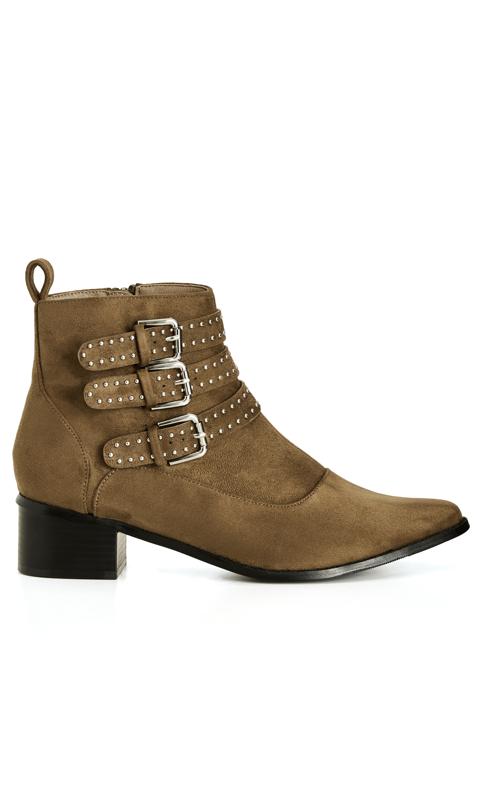 Evans Brown Faux Suede Ankle Boots 2