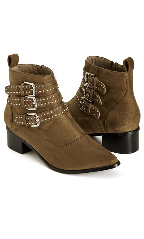 Evans Brown Faux Suede Ankle Boots 6
