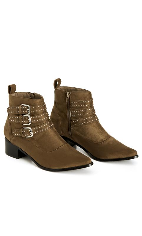 Evans Brown Faux Suede Ankle Boots 7