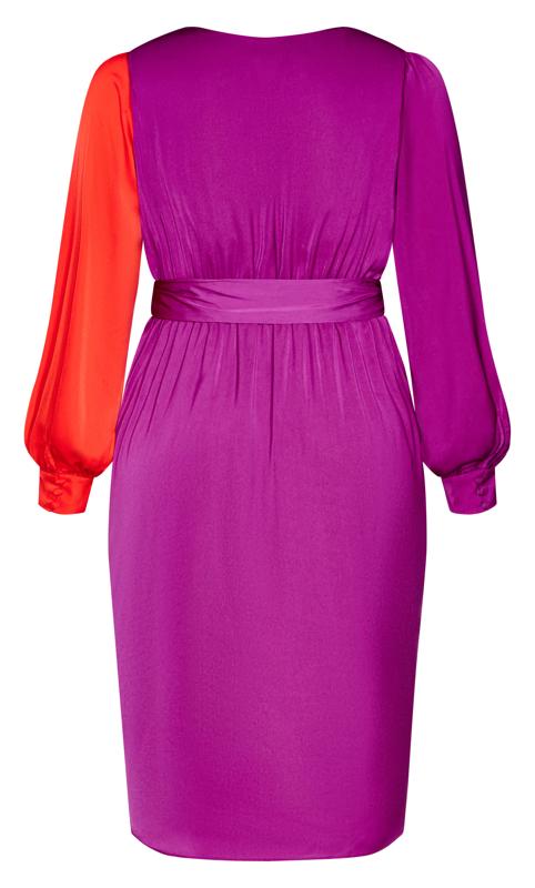 Brielle Hot Pink Faux-Wrap Mini Dress 6