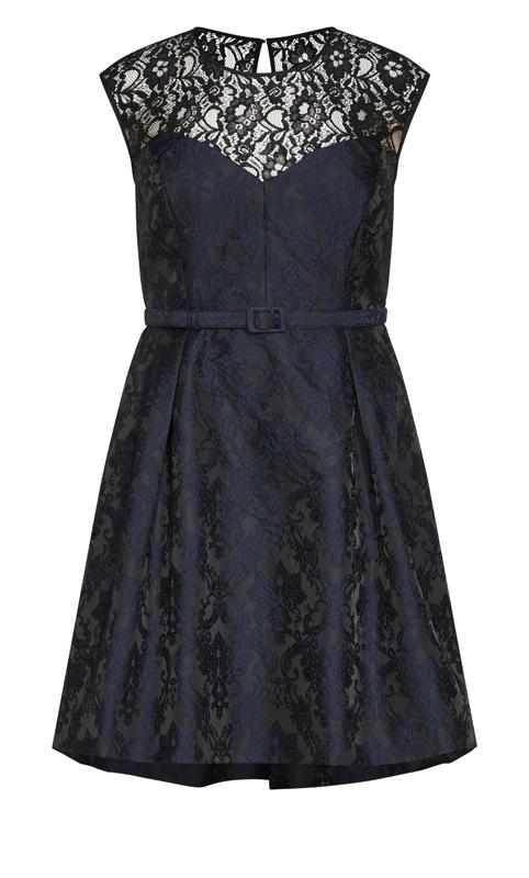 Evans Black Lace Detail Belted Mini Dress 4