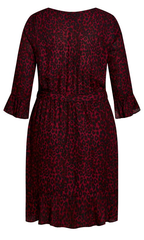 City Chic Red Leopard Print Smock Dress 5