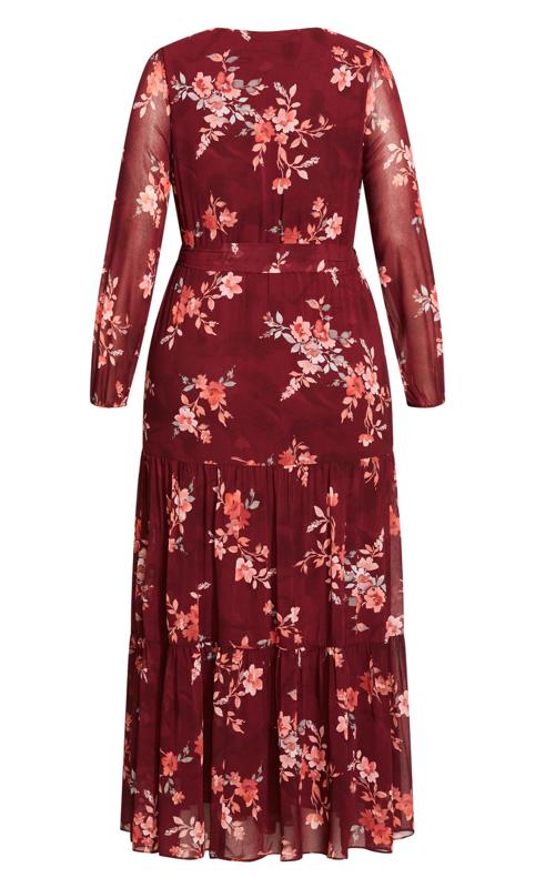 Evans Red Floral Wrap Maxi Dress 6