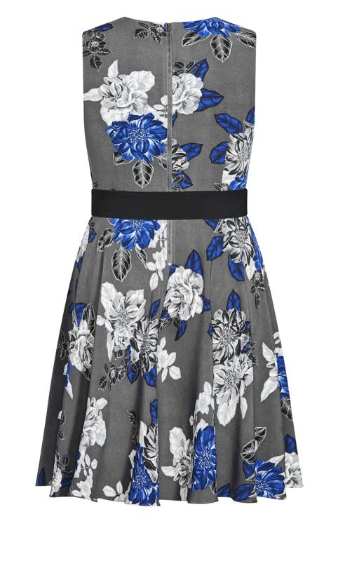 Evans Grey Floral Belt Detail Mini Dress 6
