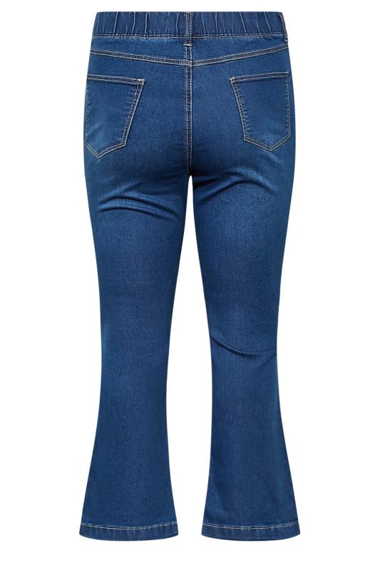 Curve Dark Blue Ripped HANNAH Bootcut Jeggings | Yours Clothing 5