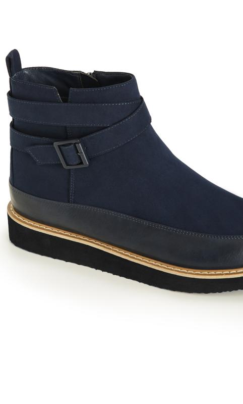 Evans Navy WIDE FIT Scarlett Ankle Boot 7