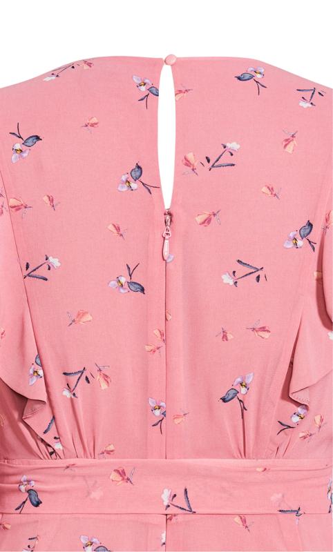 Evans Pink Floral Print Tie Front Mini Dress 7