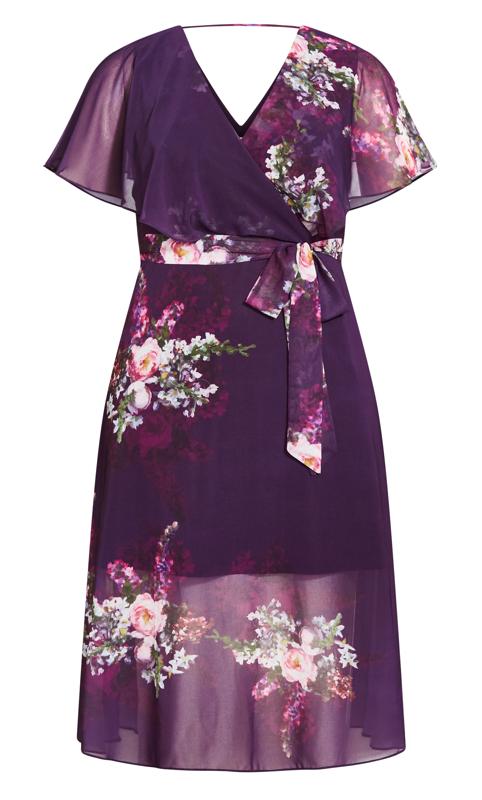 Evans Purple Floral Wrap Dress 4