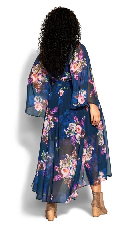 Evans Blue Floral Print Wrap Dress 4