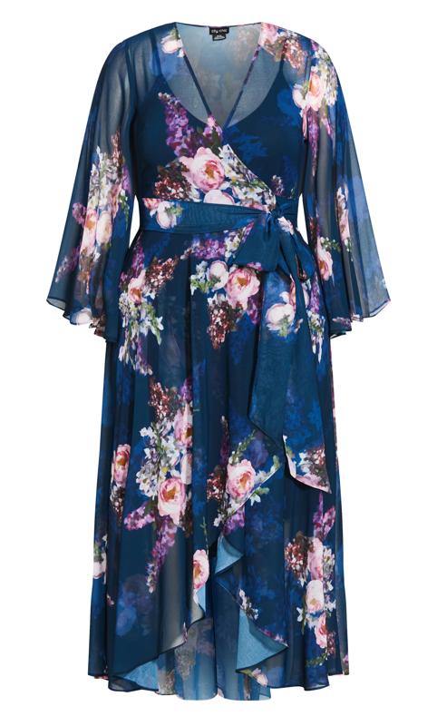 Evans Blue Floral Print Wrap Dress 5