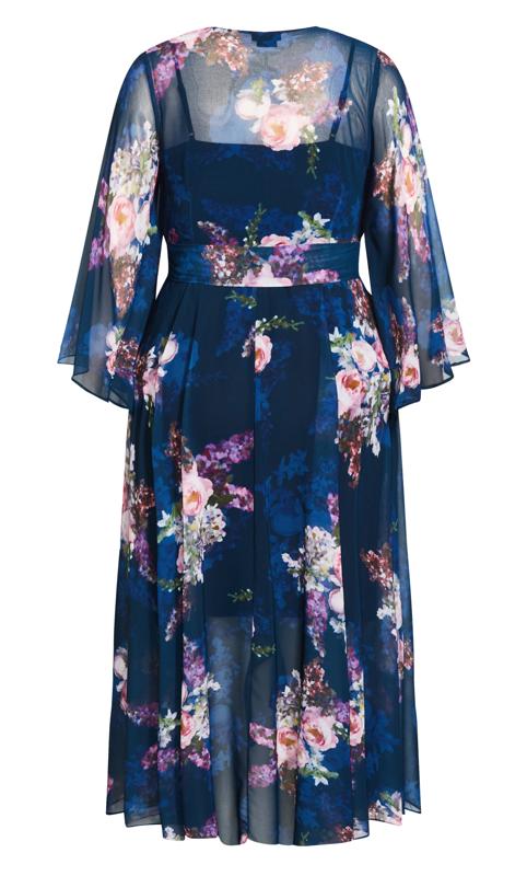 Evans Blue Floral Print Wrap Dress 6