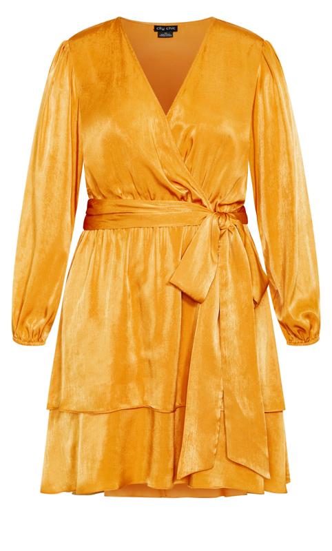 Evans Gold Frill Wrap Mini Dress 9