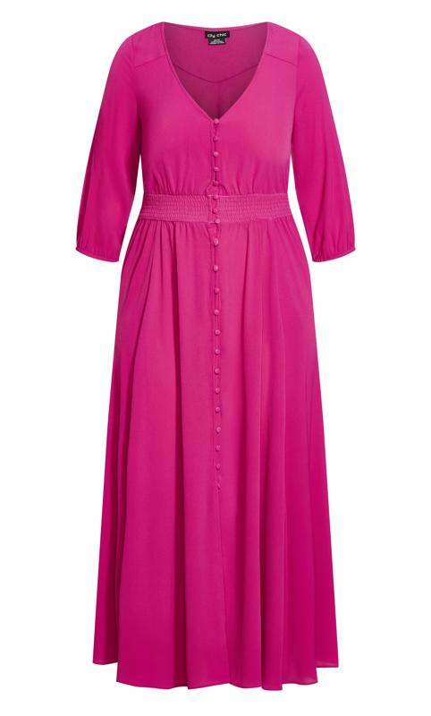 Evans Pink Button Through Maxi Dress 4