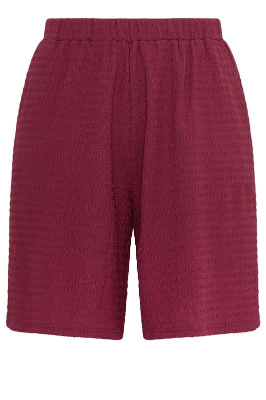 YOURS Plus Size Red Textured Shorts | Yours Clothing 6