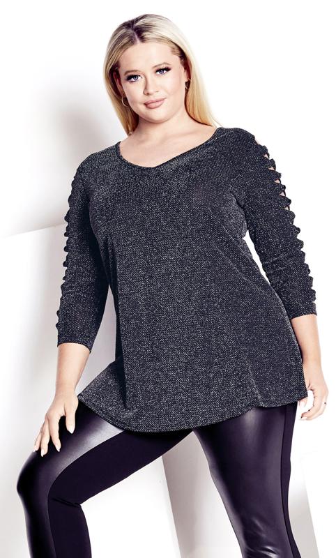  Grande Taille Evans Silver Cut Out Detail Top