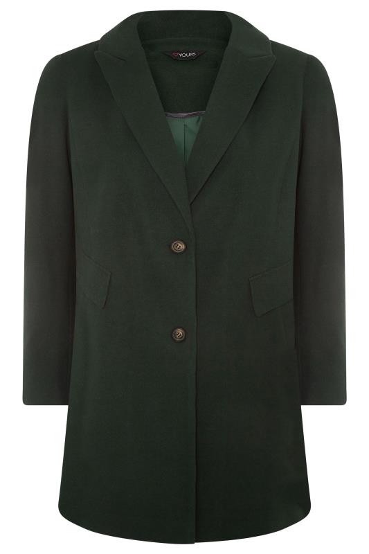 Plus Size Green Longline Midi City Coat | Yours Clothing 6