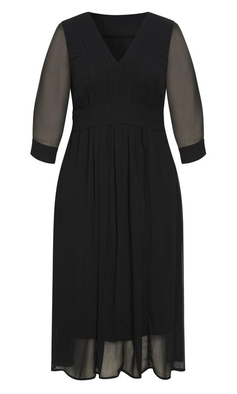 Evans Black Long Sleeve Midi Dress 4